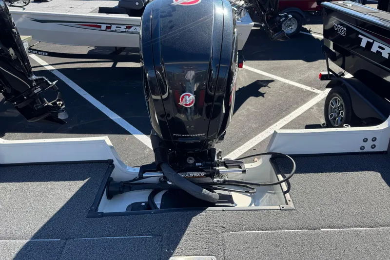 Slide: The Image of 2020 Ranger VS1682 WT boat with powerful outboard motor in parking lot. - 3