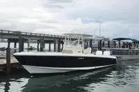 The Image of 2017 Stamas 308 Predator boat docked near a pier. - 1