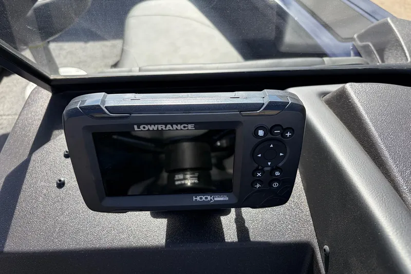 Slide: The Image of Lowrance Hook Reveal fish finder on 2024 Tracker Targa V-18 Combo boat dashboard. - 40