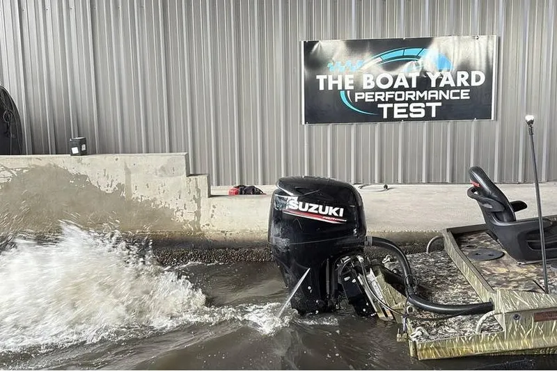 Slide: The Image of 2013 Gator Trax 17X54 boat with Suzuki motor in performance test at The Boat Yard. - 12
