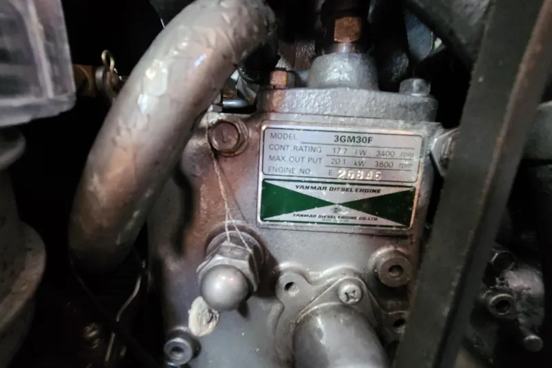 Slide: The Image of Yanmar diesel engine in a 2001 Jeanneau Sun Odyssey 34.2 sailboat. - 26