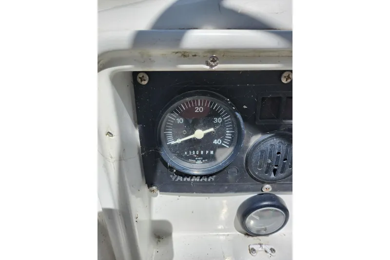 Slide: The Image of Close-up of Jeanneau Sun Odyssey 34.2 2001 boat's Yanmar RPM gauge. - 9