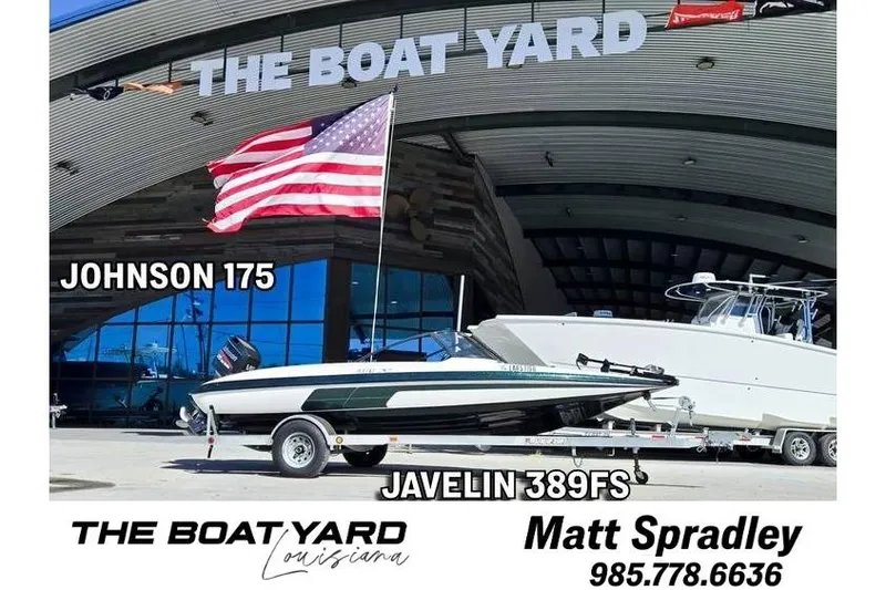 The Image of 1997 Javelin 389 FS boat with Johnson 175 engine at The Boat Yard, Louisiana. - 1
