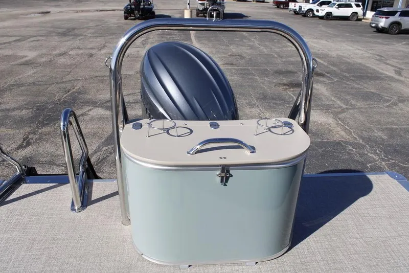 Slide: The Image of 2026 Avalon LSZ Cruise Rear Bench boat with sleek design and modern features. - 13