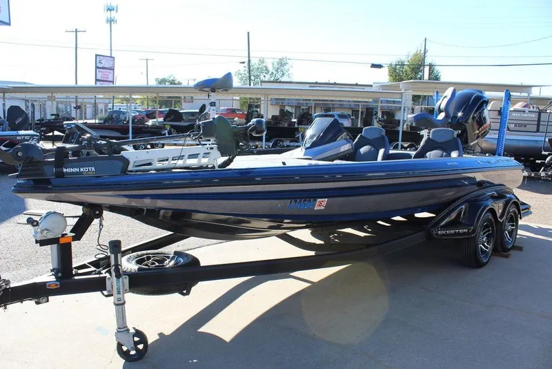 Slide: The Image of 2016 Skeeter FX21 Limited Edition boat on trailer, displayed outdoors. - 5