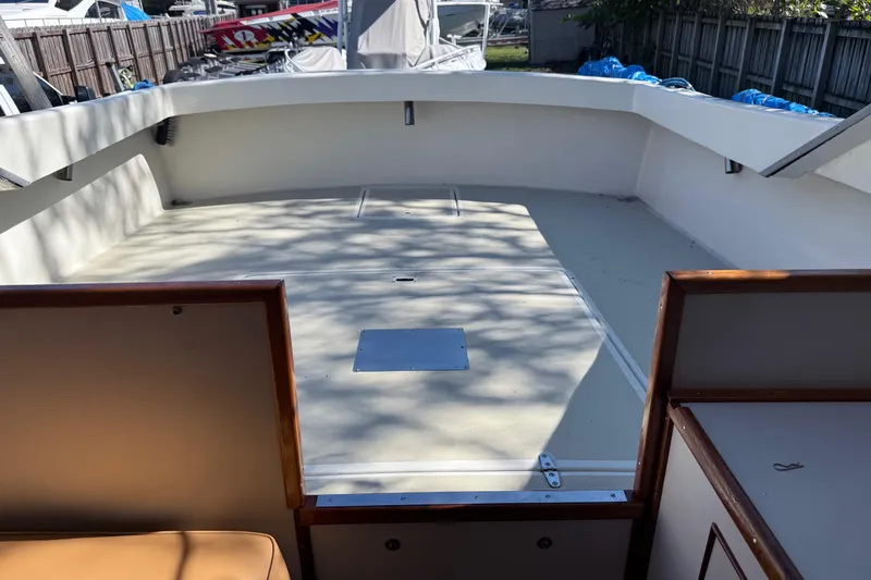 Slide: The Image of 1969 Custom Alglas Saint John 25 ft. Sportfisher boat interior with spacious deck. - 16