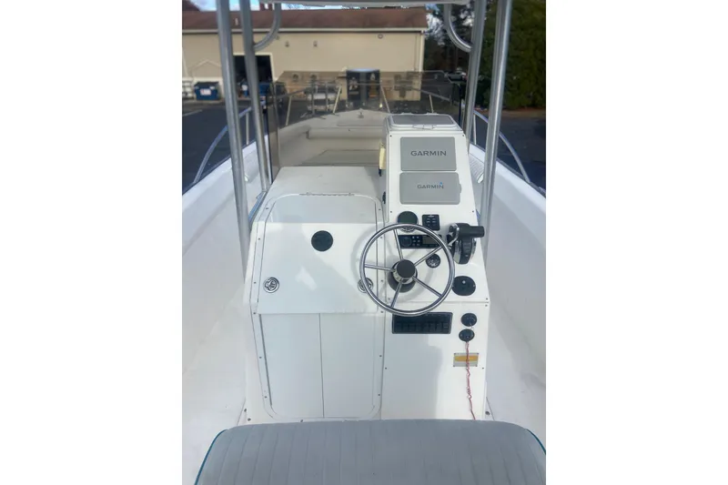 Slide: The Image of 2005 Key Largo 236 Center Console boat with Garmin navigation system. - 12