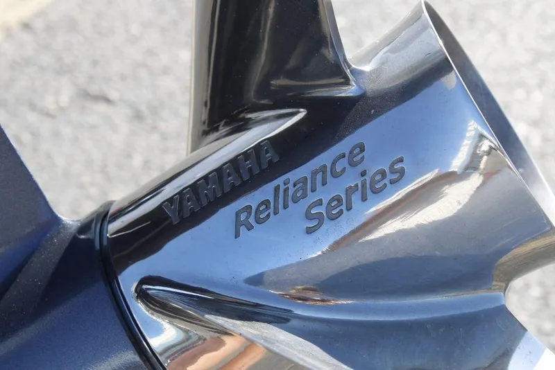 Slide: The Image of Close-up of Yamaha Reliance Series propeller on 2026 Tidewater 2110 Bay Max boat. - 16