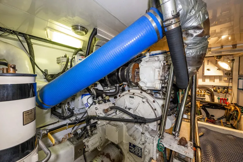 Slide: The Image of Engine room of 2009 Ocean Alexander 52 Sedan with C-9 Caterpillar 567 HP  - 46