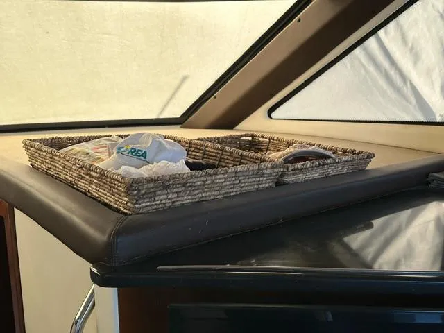 Slide: The Image of Wicker baskets on Carver C34 Command Bridge, 2016 model, interior detail. - 19