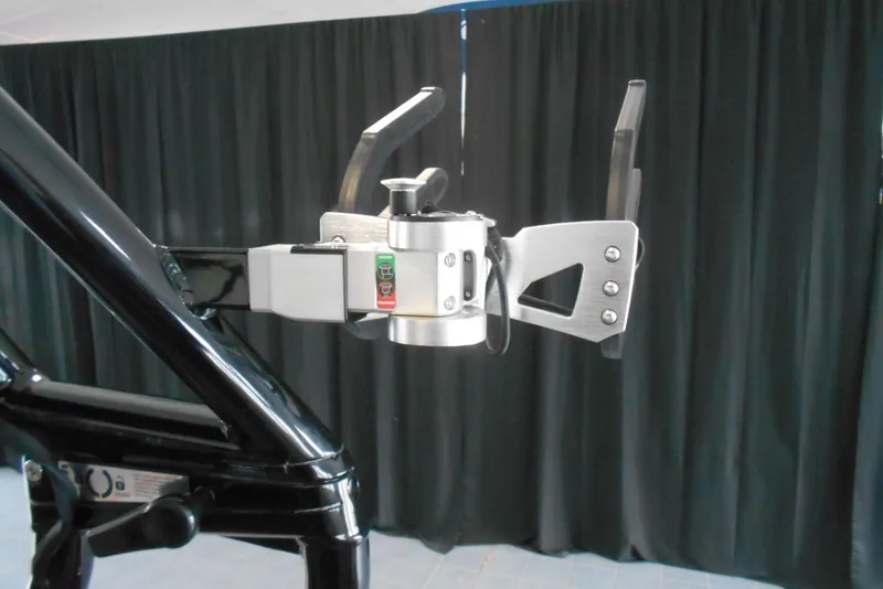 Slide: The Image of 2023 Moomba Max boat accessory with sleek metal design and black frame. - 11