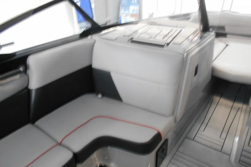 Slide: The Image of 2023 Moomba Max interior with sleek seating and modern design. - 15