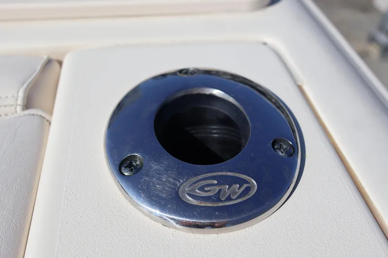 Slide: The Image of Close-up of a 2017 Grady-White Canyon 306 boat's metal fitting. - 18