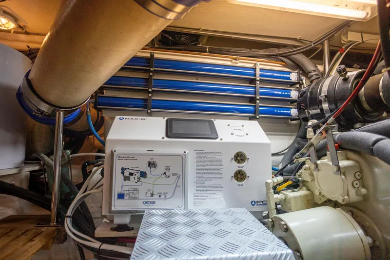 Slide: The Image of Engine room of 2006 Grand Banks 47 Europa yacht with Max-Q watermaker system. - 29