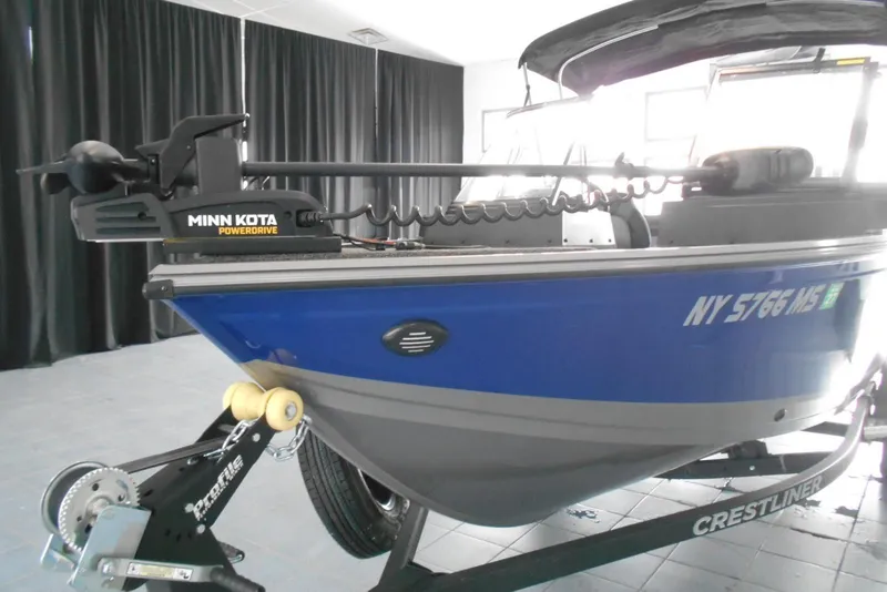 Slide: The Image of 2021 Crestliner 1650 Fish Hawk WT JS boat with Minn Kota PowerDrive motor. - 3