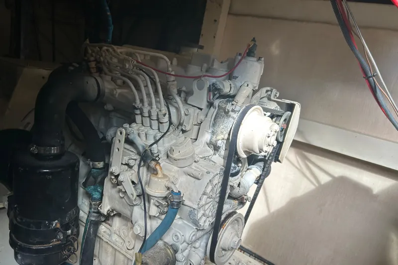 Slide: The Image of Engine of a 1974 Grand Banks 42 Classic boat, detailed view. - 20