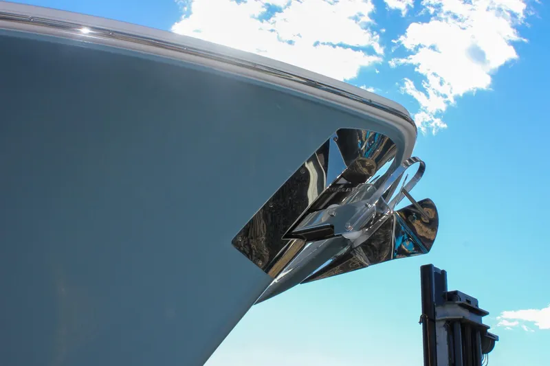 Slide: The Image of Bow of 2026 Sea Hunt Ultra 285 SE against blue sky. - 10