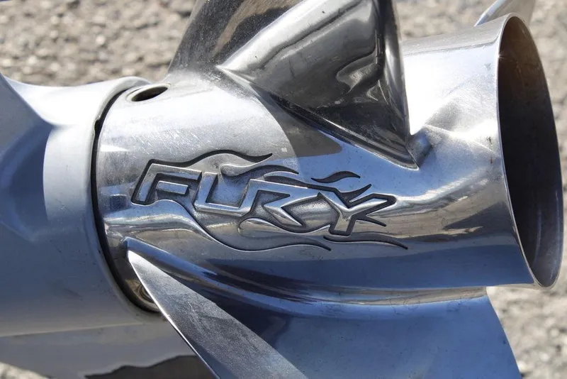Slide: The Image of Close-up of a shiny propeller with "Fury" engraving, 2019 Nitro Z20 model. - 5