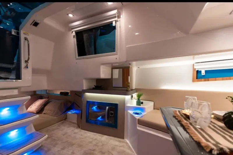 Slide: The Image of 2026 Granfort 37 GTX yacht interior with sleek design and modern amenities. - 17