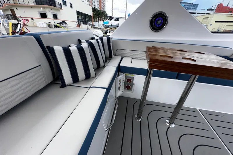 Slide: The Image of Luxurious interior of 2026 Granfort 37 GTX yacht with modern amenities and elegant design. - 25