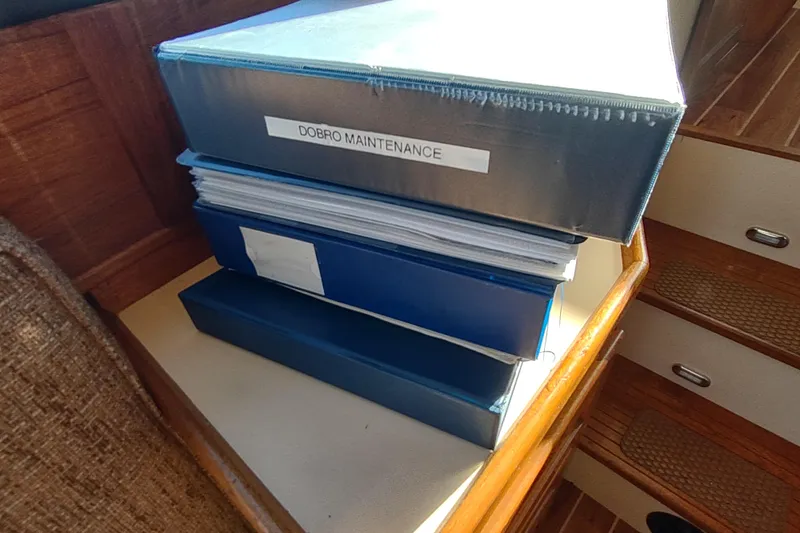 Slide: The Image of Toilet flush control panel on a 1990 Nordic Tug 32 boat. - 51