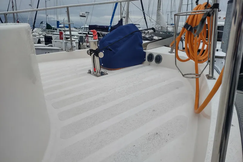 Slide: The Image of Espar heater control panel on 1990 Nordic Tug 32 boat interior. - 54