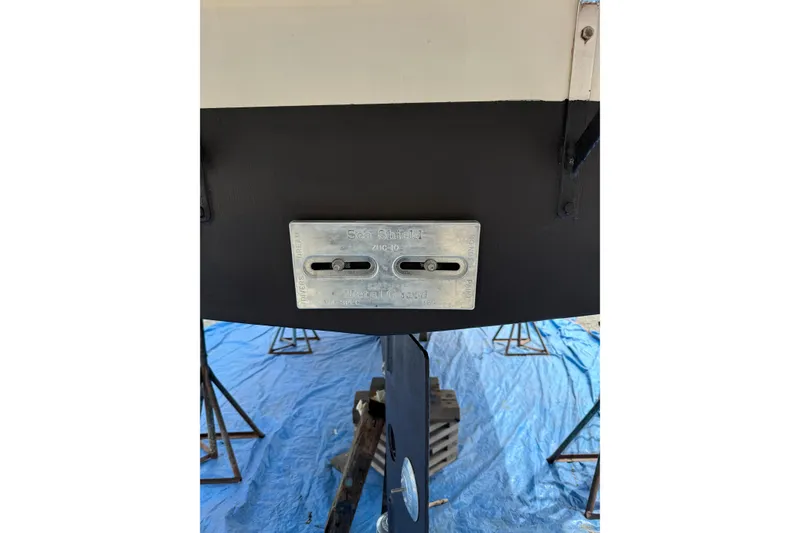 Slide: The Image of Paint can of Sea Hawk Cukote antifouling coating on ladder, Nordic Tug 32, 1990. - 66