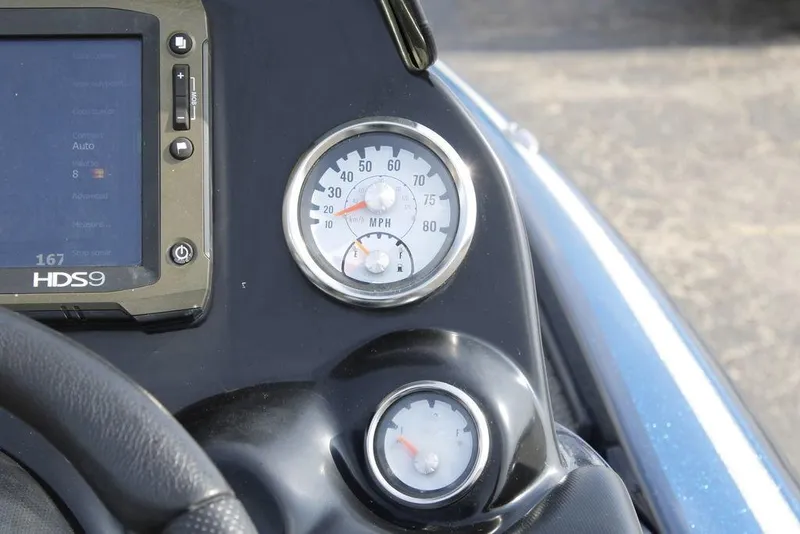 Slide: The Image of Dashboard of 2015 Nitro Z-9 boat with speedometer and HDS9 display. - 19