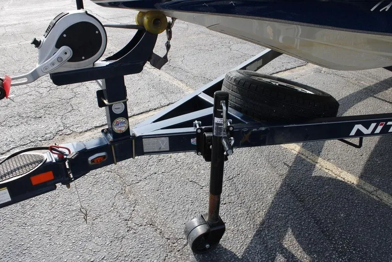 Slide: The Image of Trailer hitch of a 2015 Nitro Z-9 boat with spare tire and winch. - 3