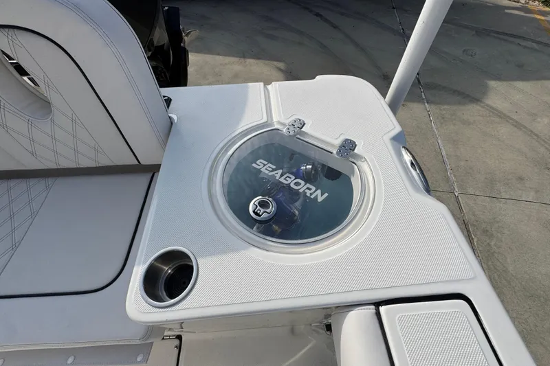 Slide: The Image of 2026 Sea Born LX24 Center Console boat with sleek seating and storage features. - 44