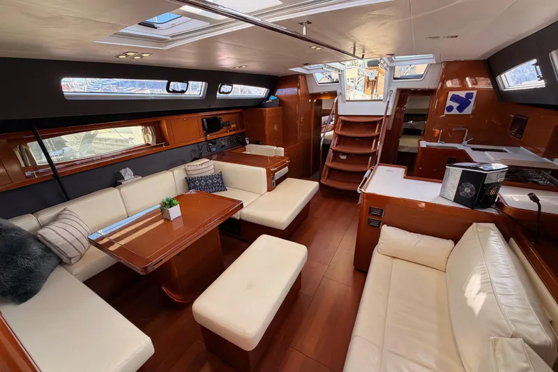 Slide: The Image of Luxurious interior of 2015 Beneteau Oceanis Yacht 60 with elegant seating and modern amenities. - 91