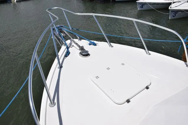 Slide: The Image of Aluminum bow rail and solid fiberglass deck hatch - 42