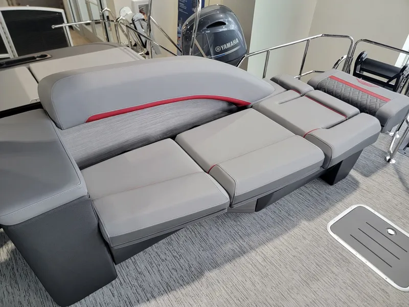 Slide: The Image of Luxurious seating on Bennington 24MSL-ESP TRI 2026 pontoon boat. - 16