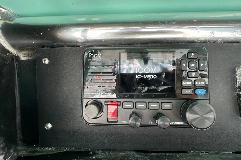 Slide: The Image of VHF marine radio Icom IC-M510 installed on a 2010 Jupiter 34 FS boat. - 49
