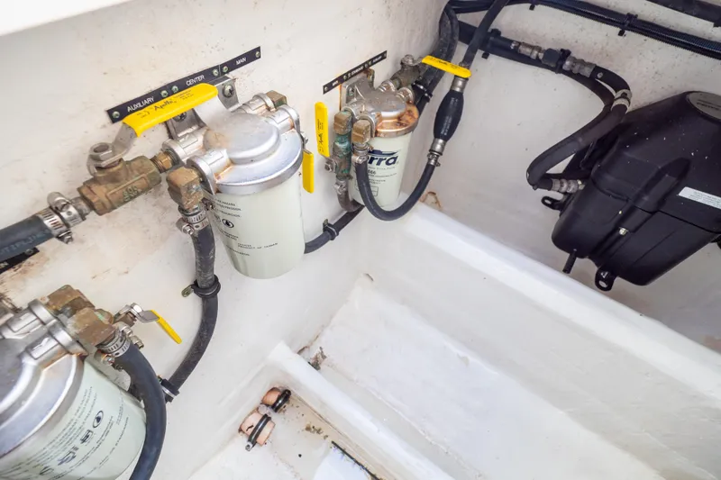 Slide: The Image of Fuel system components in a 2015 Intrepid 400 Center Console boat. - 37