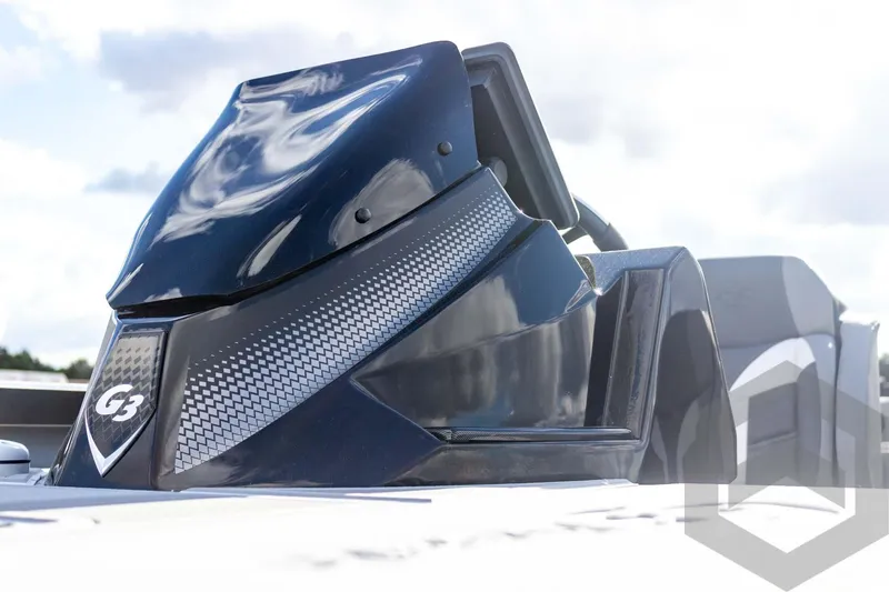 Slide: The Image of 2026 G3 Sportsman 1910 SE boat, sleek design with modern detailing, under a bright sky. - 35
