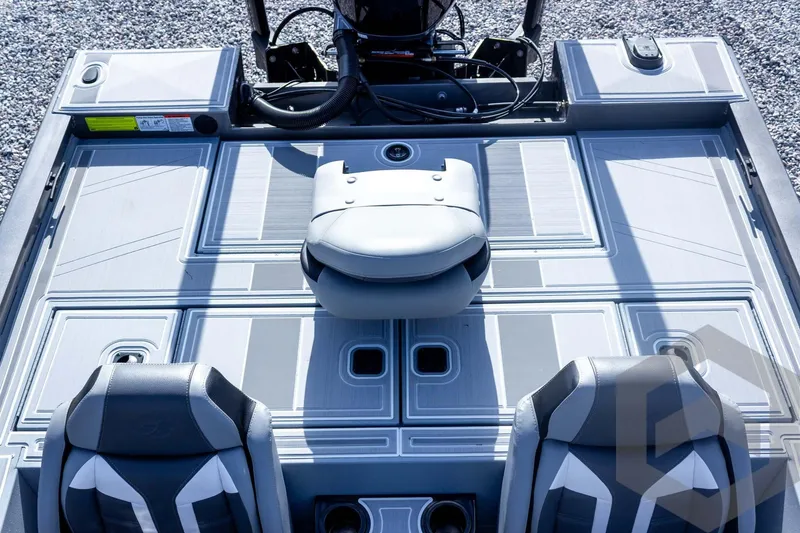 Slide: The Image of 2026 G3 Sportsman 1910 SE boat interior with modern seating and sleek design. - 49
