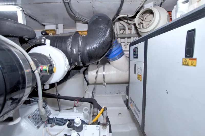 Slide: The Image of Engine room of 2005 Neptunus 62 Flybridge yacht with CAT Marine Power system. - 96