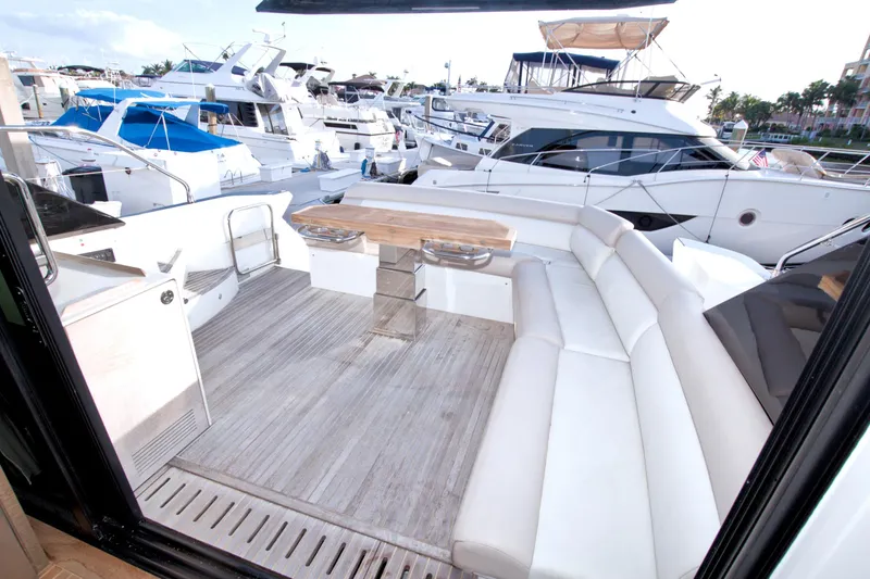 Slide: The Image of Luxurious 2019 Beneteau Gran Turismo 50 yacht with spacious outdoor seating and elegant design. - 28