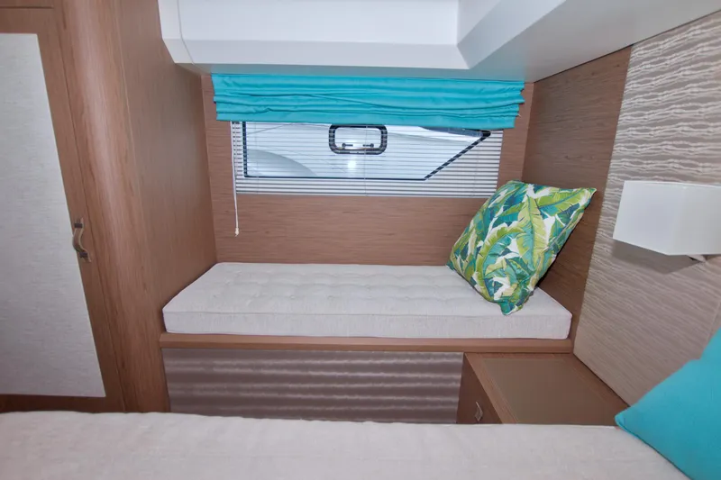 Slide: The Image of Luxurious cabin interior of 2019 Beneteau Gran Turismo 50 yacht with tropical decor. - 63