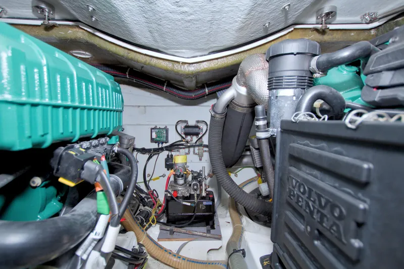 Slide: The Image of Engine room of 2019 Beneteau Gran Turismo 50 with Volvo Penta components. - 89