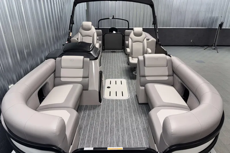 Slide: The Image of Luxurious interior of 2026 Premier 210 Sunsation RF Tritoon with plush seating and modern design. - 7