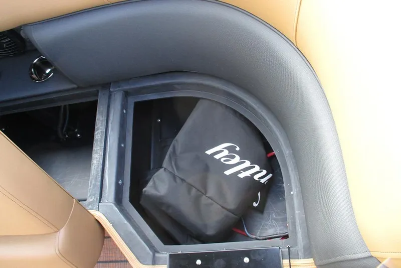 Slide: The Image of Storage compartment in 2026 Bentley Pontoons Elite 223 Admiral boat. - 23