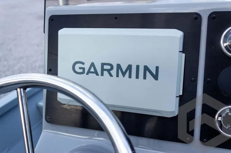 Slide: The Image of Garmin navigation system on 2026 G3 Bay 21 GX boat dashboard. - 47