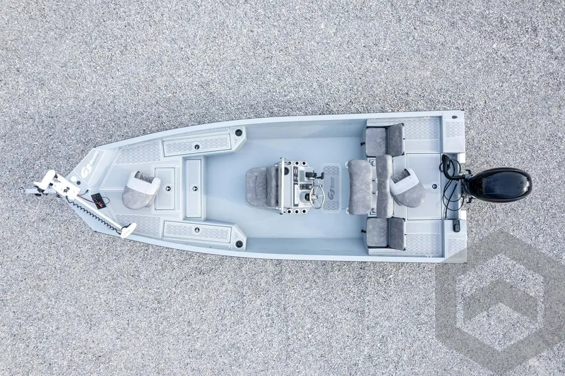 Slide: The Image of Overhead view of 2026 G3 Bay 21 GX boat on gravel surface. - 54