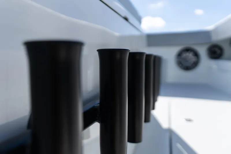 Slide: The Image of Spacious deck of 2022 Freeman 43 boat under clear blue sky. - 19