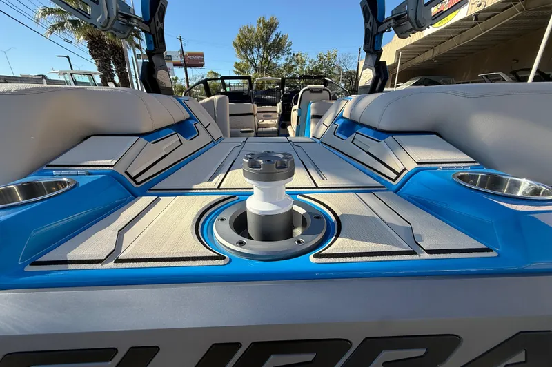 Slide: The Image of 2026 Supra SL 550 boat interior with sleek seating and modern design elements. - 15