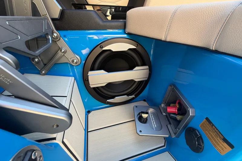 Slide: The Image of 2026 Supra SL 550 interior with speaker and blue panel detailing. - 30