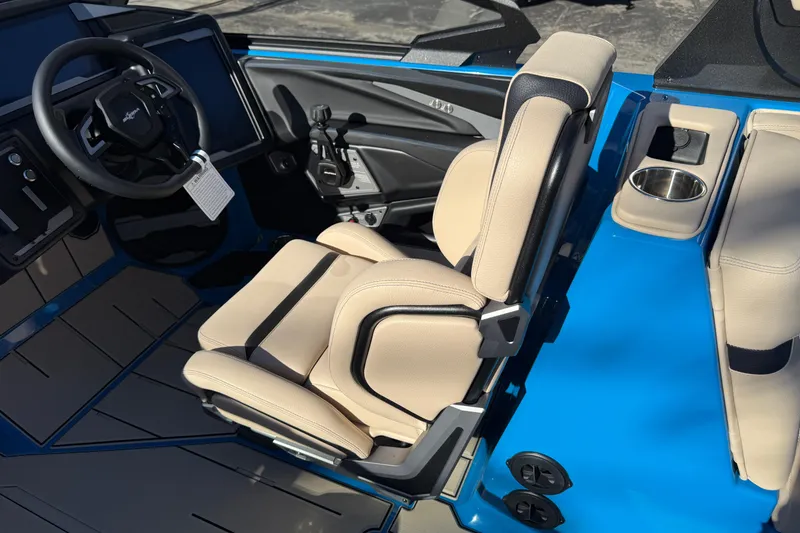 Slide: The Image of 2026 Supra SL 550 interior with beige seats and modern dashboard design. - 36