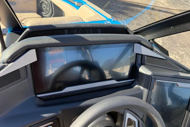 Slide: The Image of 2026 Supra SL 550 dashboard with modern touchscreen display and steering wheel. - 43